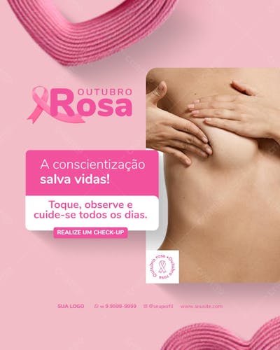 Outubro Rosa Toque Observe E Cuide-Se Todos Os Dias