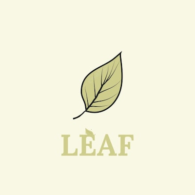 Ilustração vetorial de folha minimalista em tons pastel