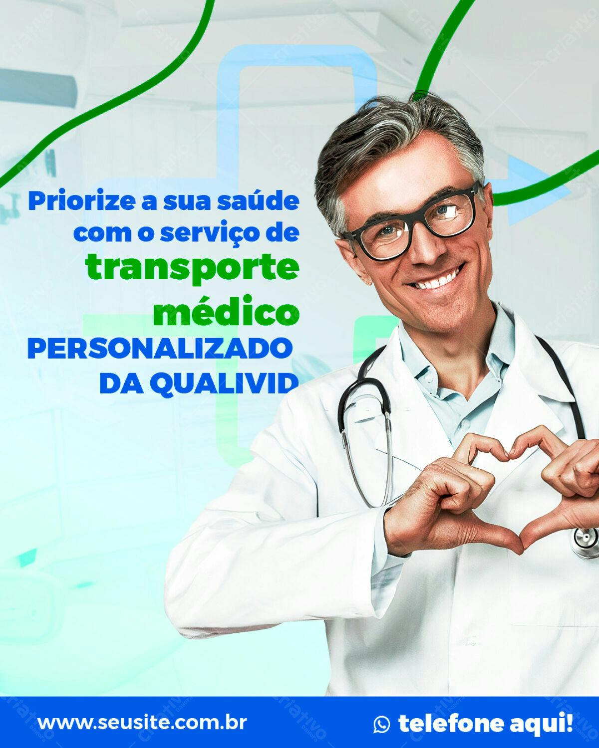 PSD Publicidade Transporte Médico Personalizado