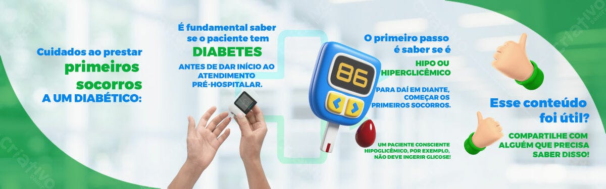 Infográfico Primeiros Socorros Diabéticos PSD Editável