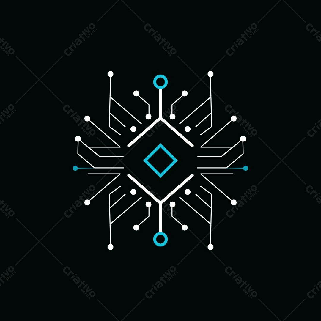 Ilustração vetorial de circuito eletrônico minimalista