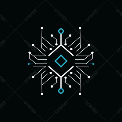 Ilustração vetorial de circuito eletrônico minimalista