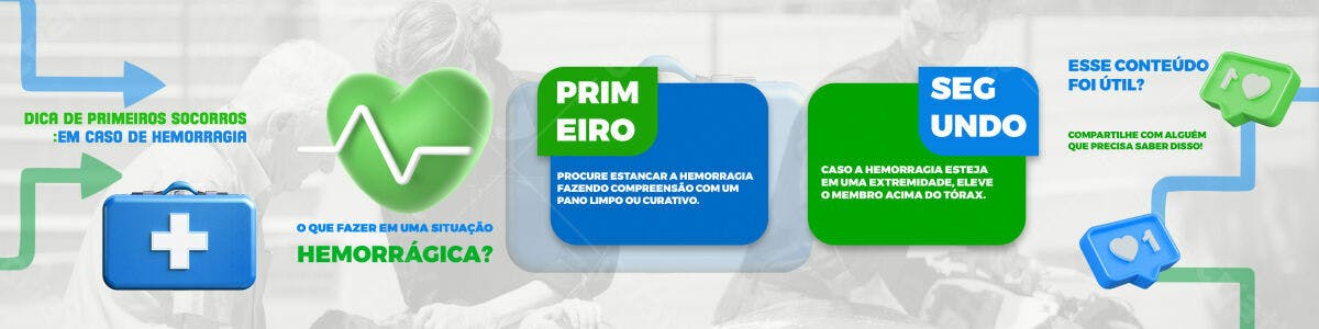 Infográfico Primeiros Socorros Hemorragia PSD Editável