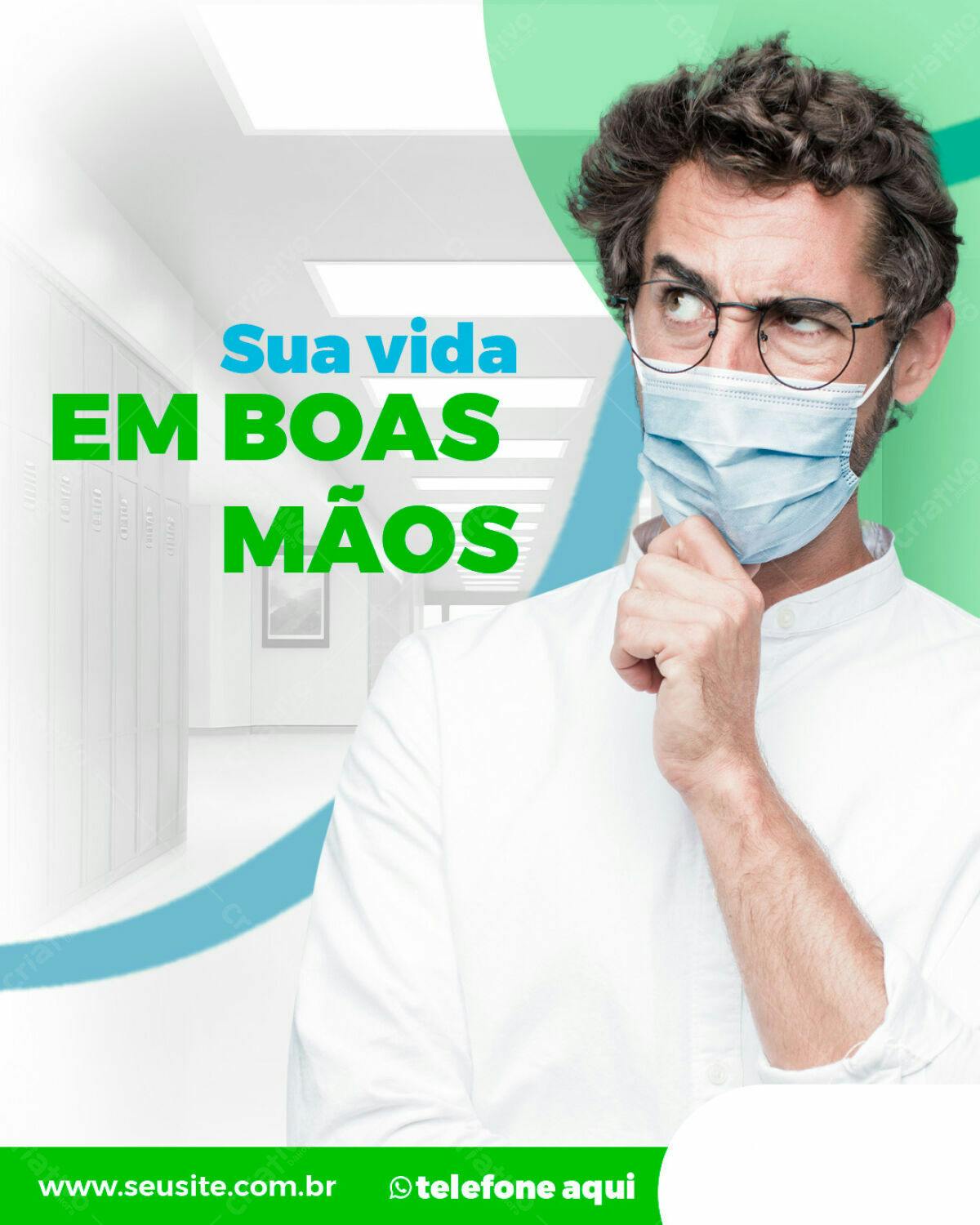 Flyer Médico Sua Vida em Boas Mãos PSD Editável
