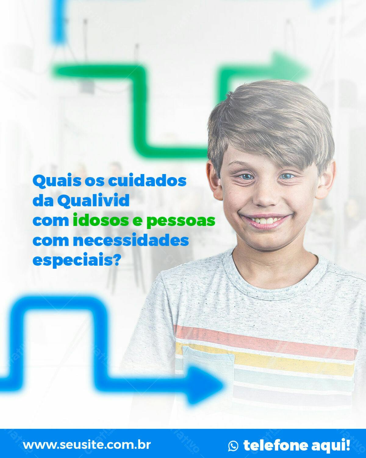 Flyer Cuidados com Idosos PSD Editável