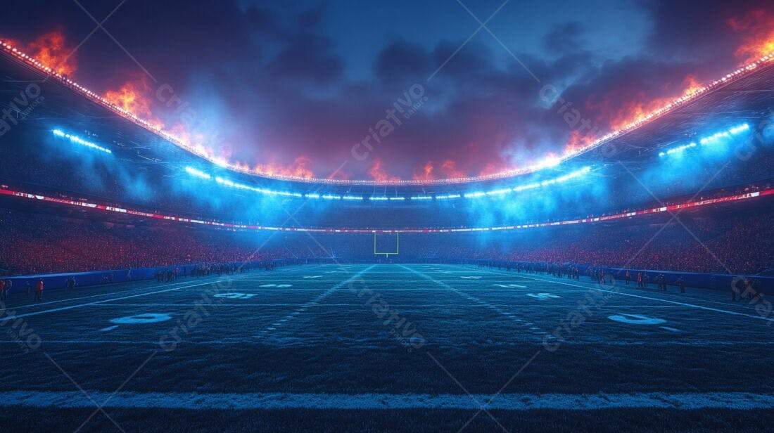Estádio de futebol americano noturno