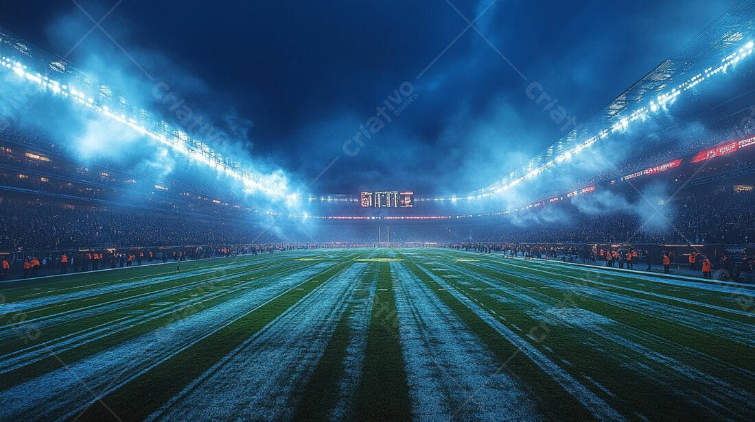 Estádio de futebol americano noturno