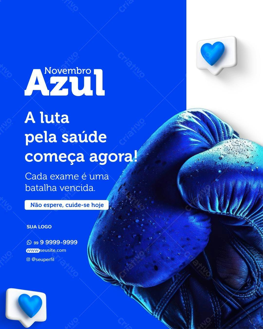 Postagem Novembro Azul PSD Editável