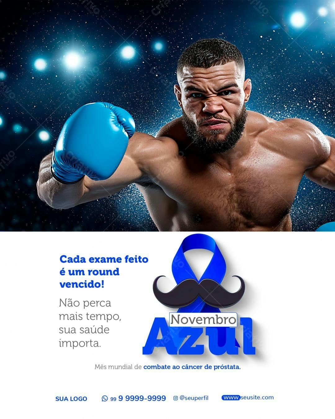 Flyer Novembro Azul PSD Editável