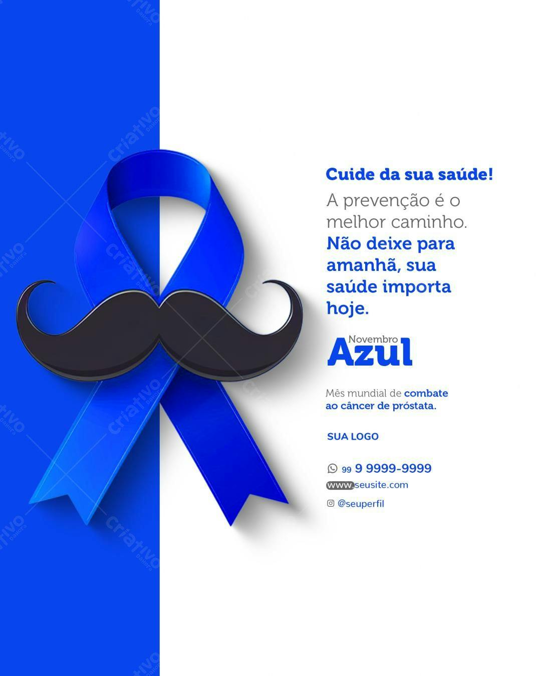 Post para Novembro Azul PSD Editável