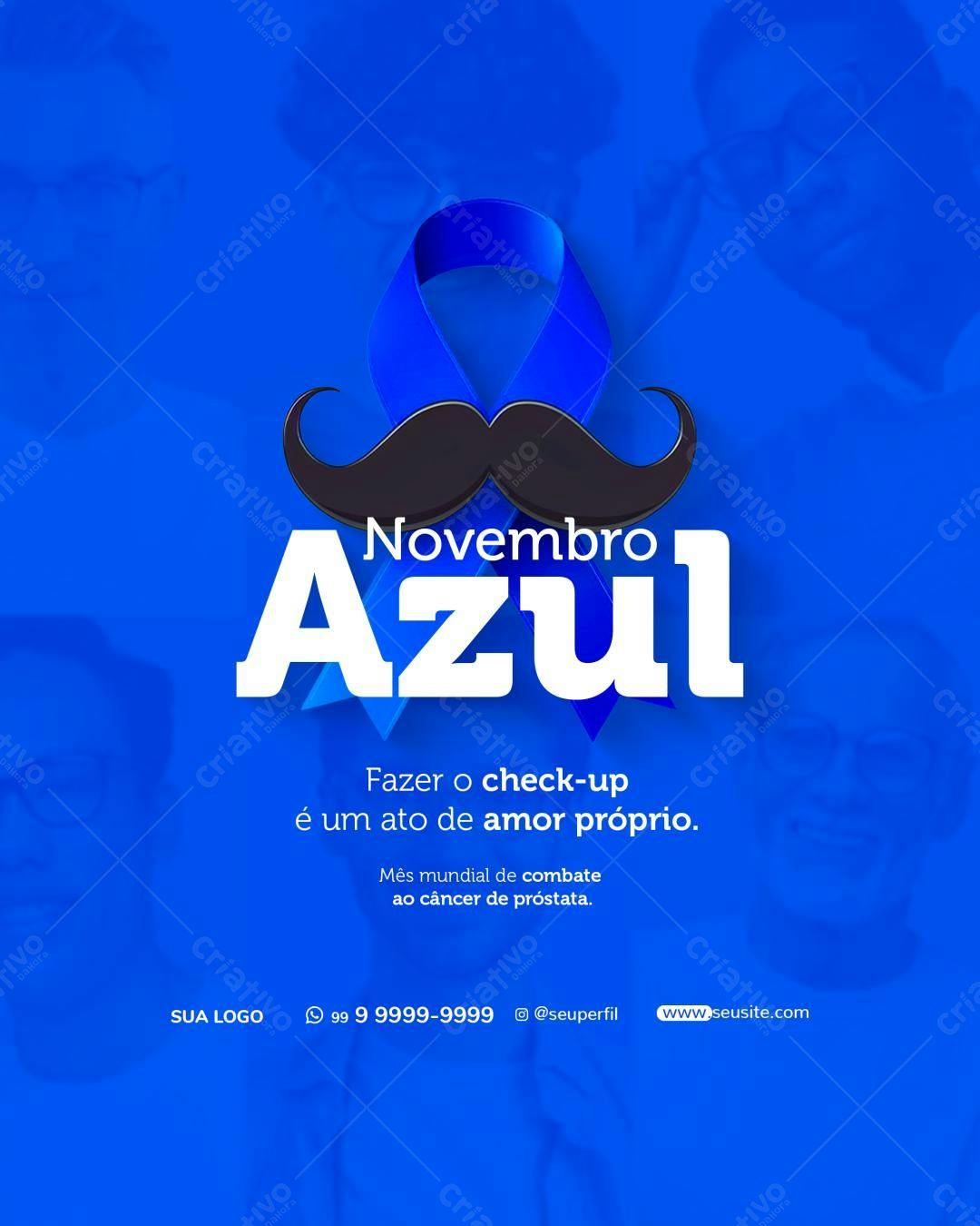 Flyer Novembro Azul PSD Editável