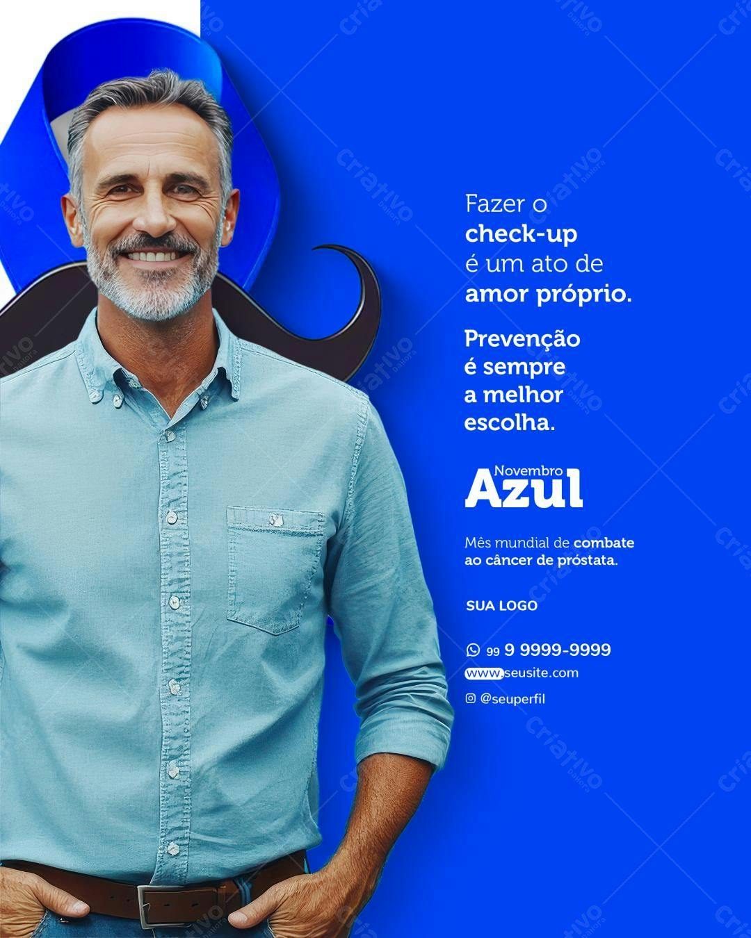 Post para Novembro Azul PSD Editável