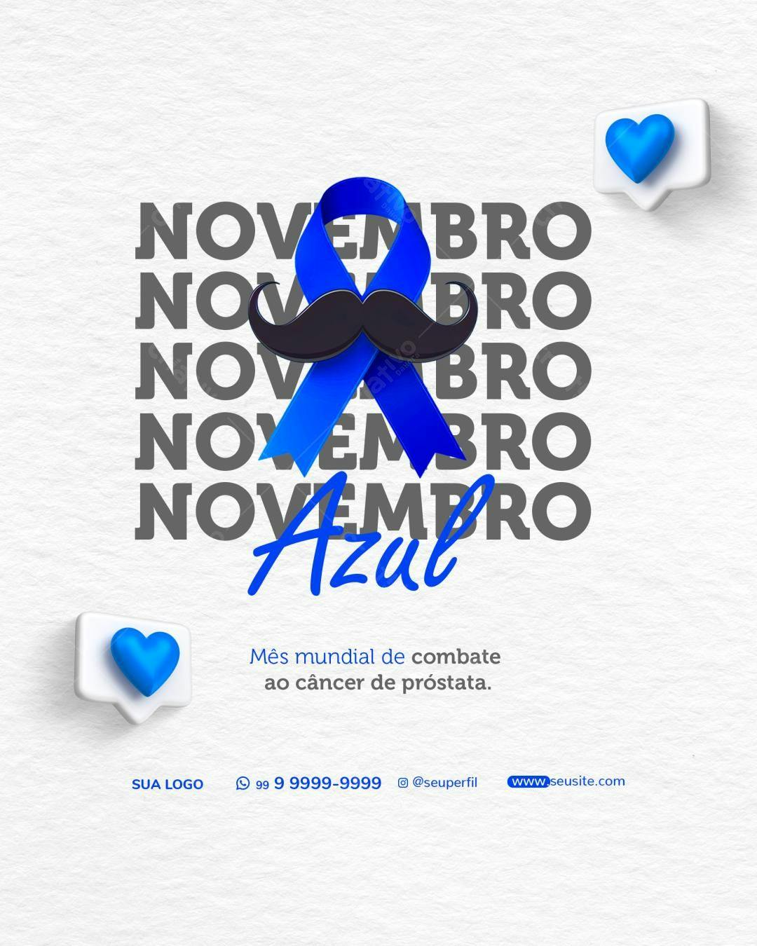 Post para Novembro Azul PSD Editável
