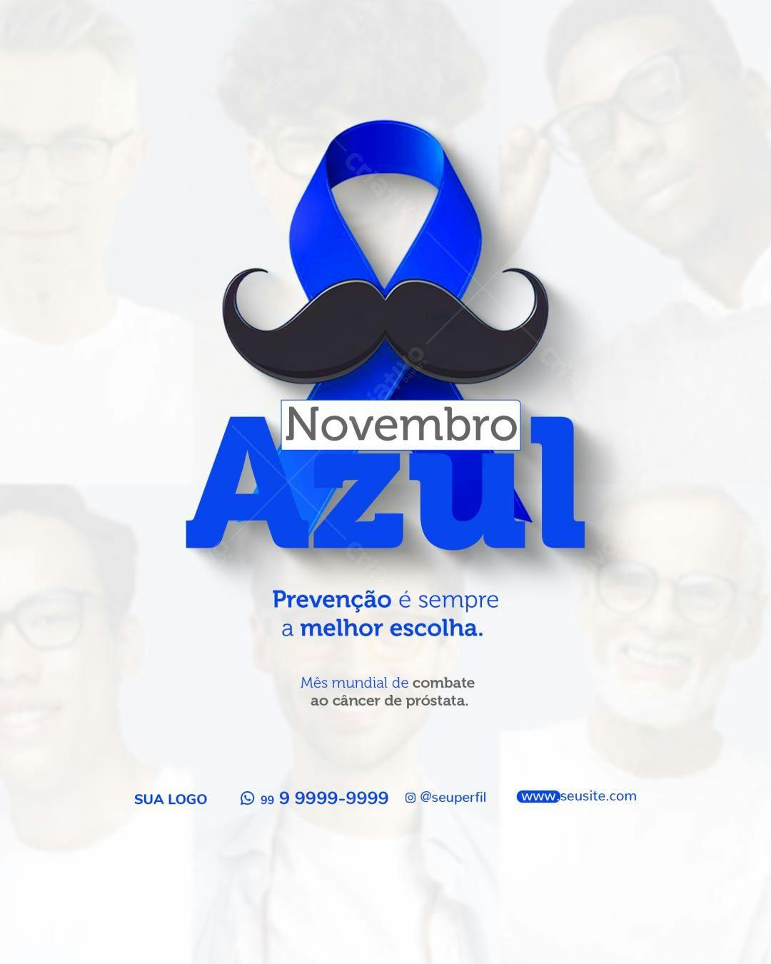Flyer Novembro Azul PSD Editável