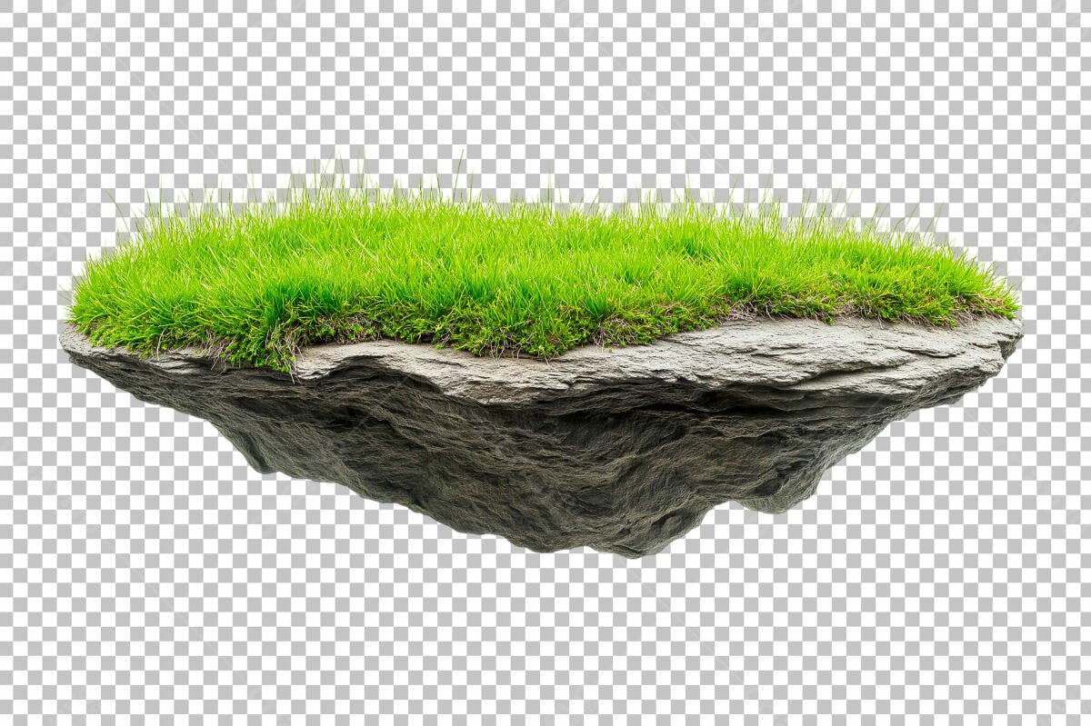 Recurso Gráfico Ilha com Grama PSD Editável