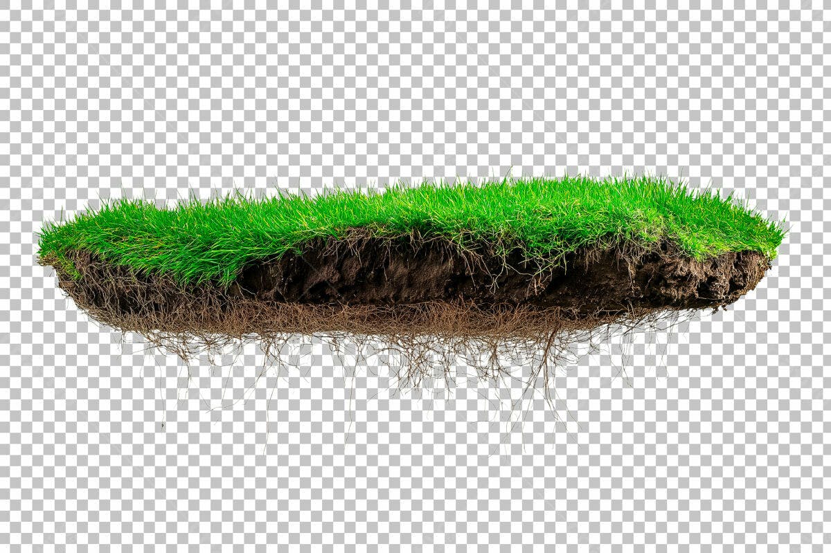 Recurso Gráfico de Grama e Raízes PSD Editável