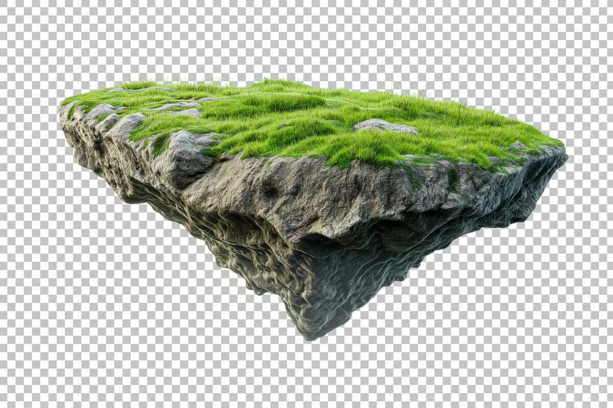 Ilha Flutuante PSD Editável para Design de Jogos