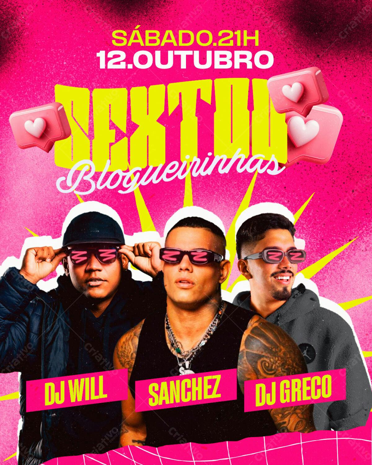 Flyer Festa Blogueirinhas PSD Editável