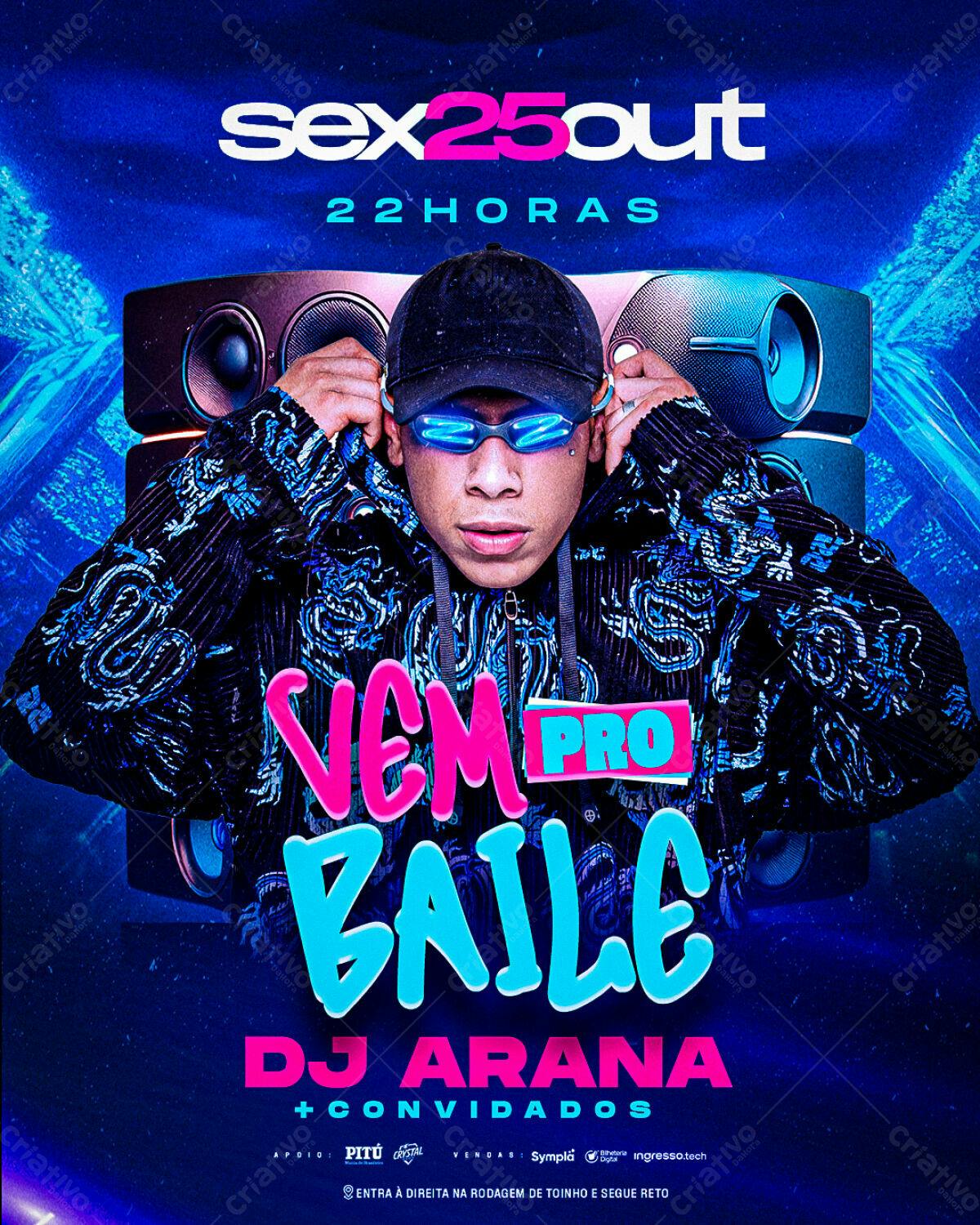 Flyer Festa DJ Arana PSD Editável
