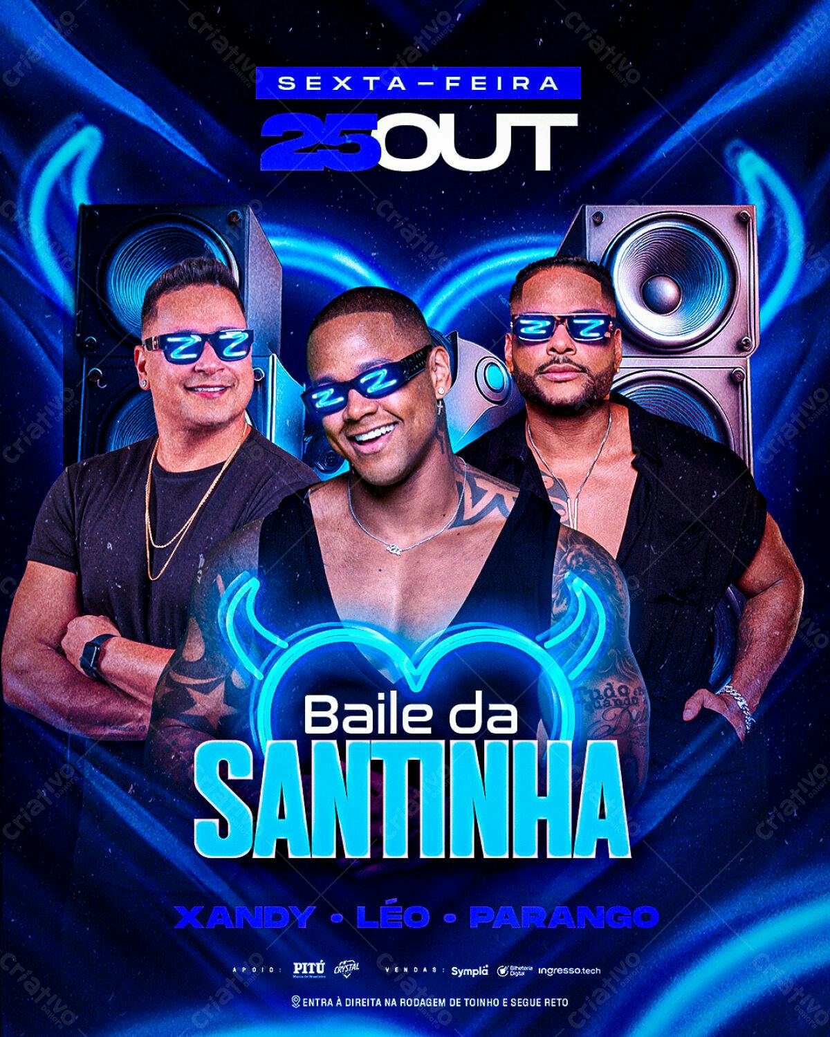 Flyer Baile da Santinha PSD Editável