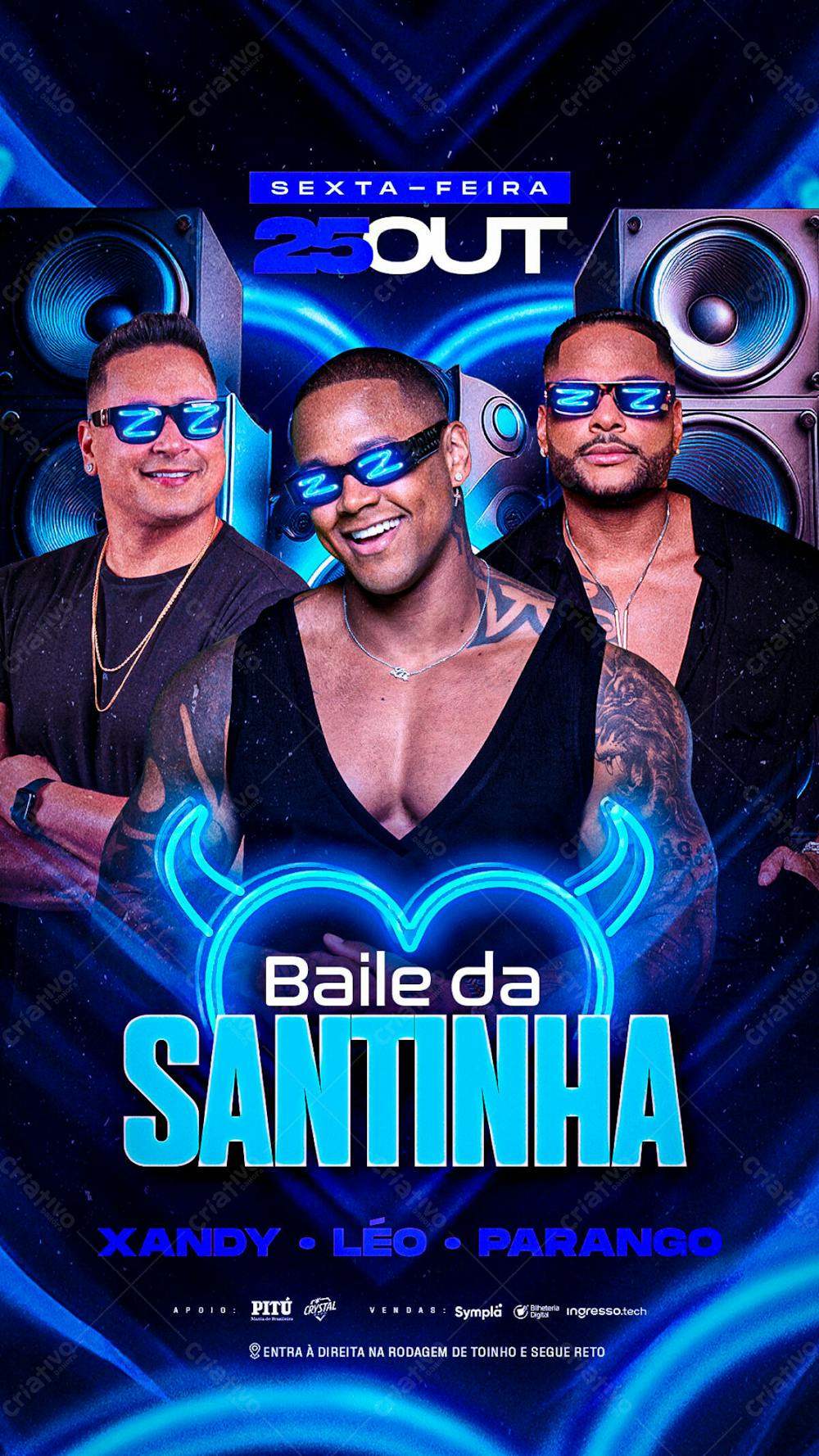 381 Flyer Evento Baile Da Santinha Stories Psd Editável