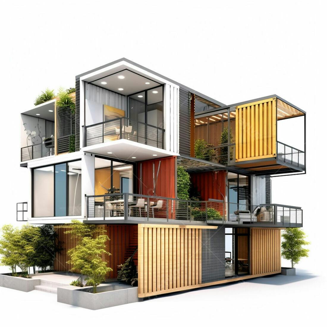 Casa moderna feita de contêineres marítimos