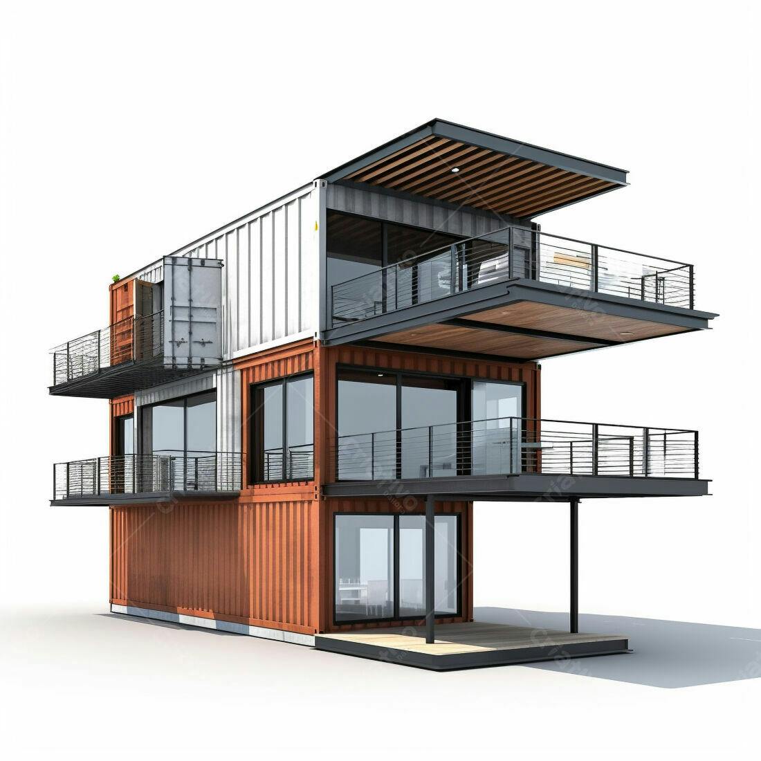 Casa moderna feita de contêineres marítimos