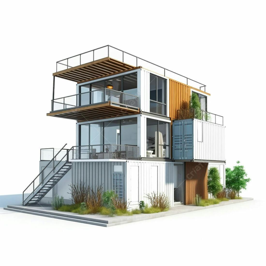 Casa moderna feita de contêineres