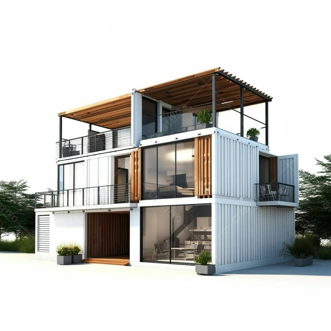 Casa moderna feita de contêineres