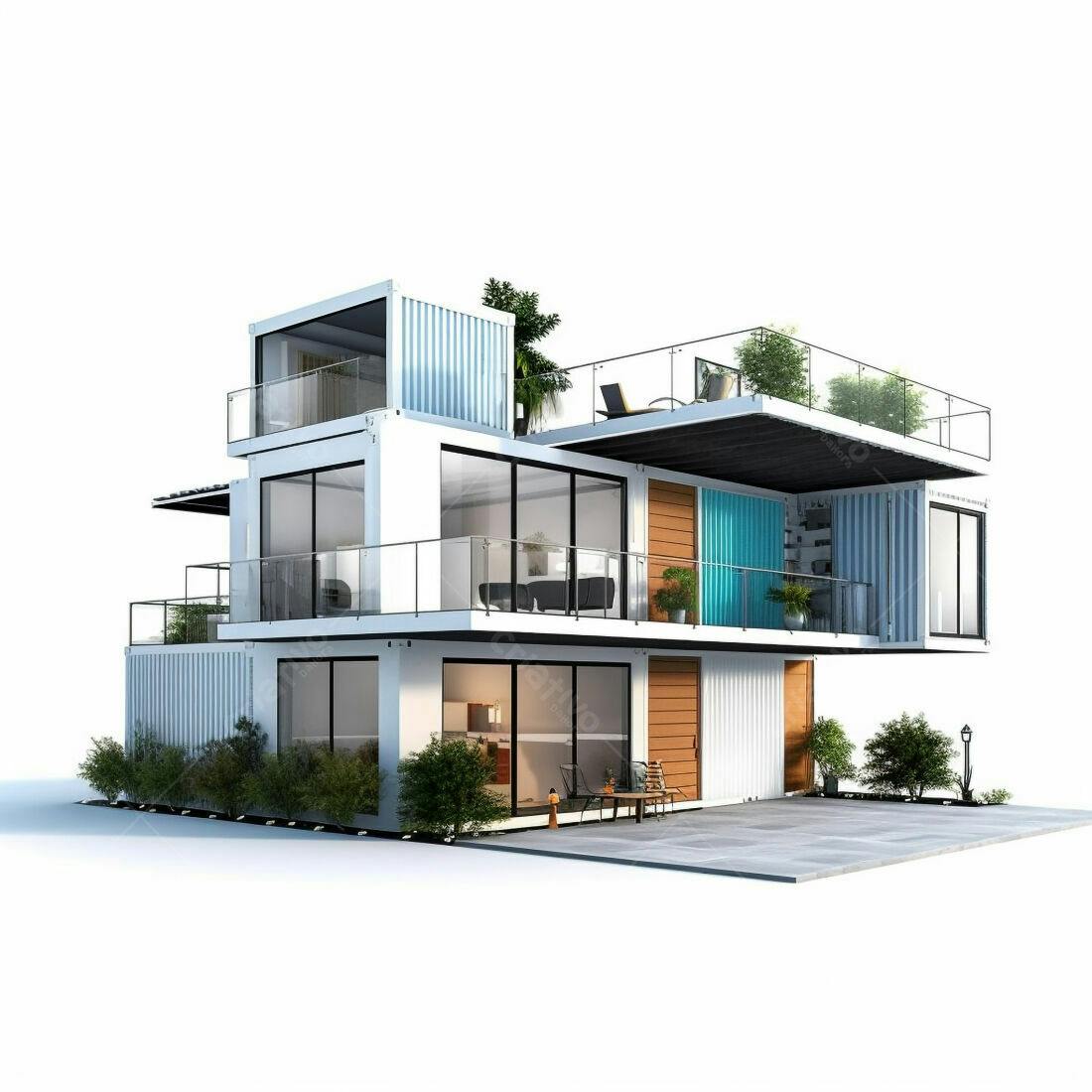 Casa moderna feita de contêineres