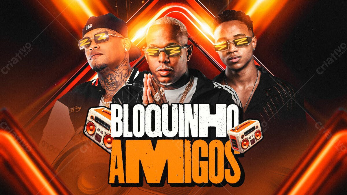 Flyer Bloquinho Amigos PSD Editável