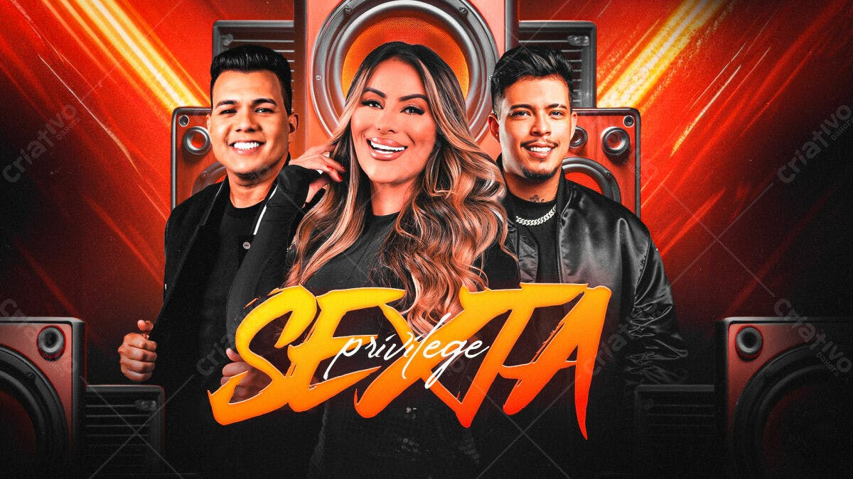 Flyer para Evento de Música Sertaneja Sexta Privilege PSD Editável