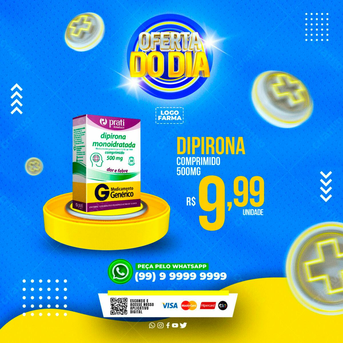 Flyer Oferta Diária Dipirona PSD Editável