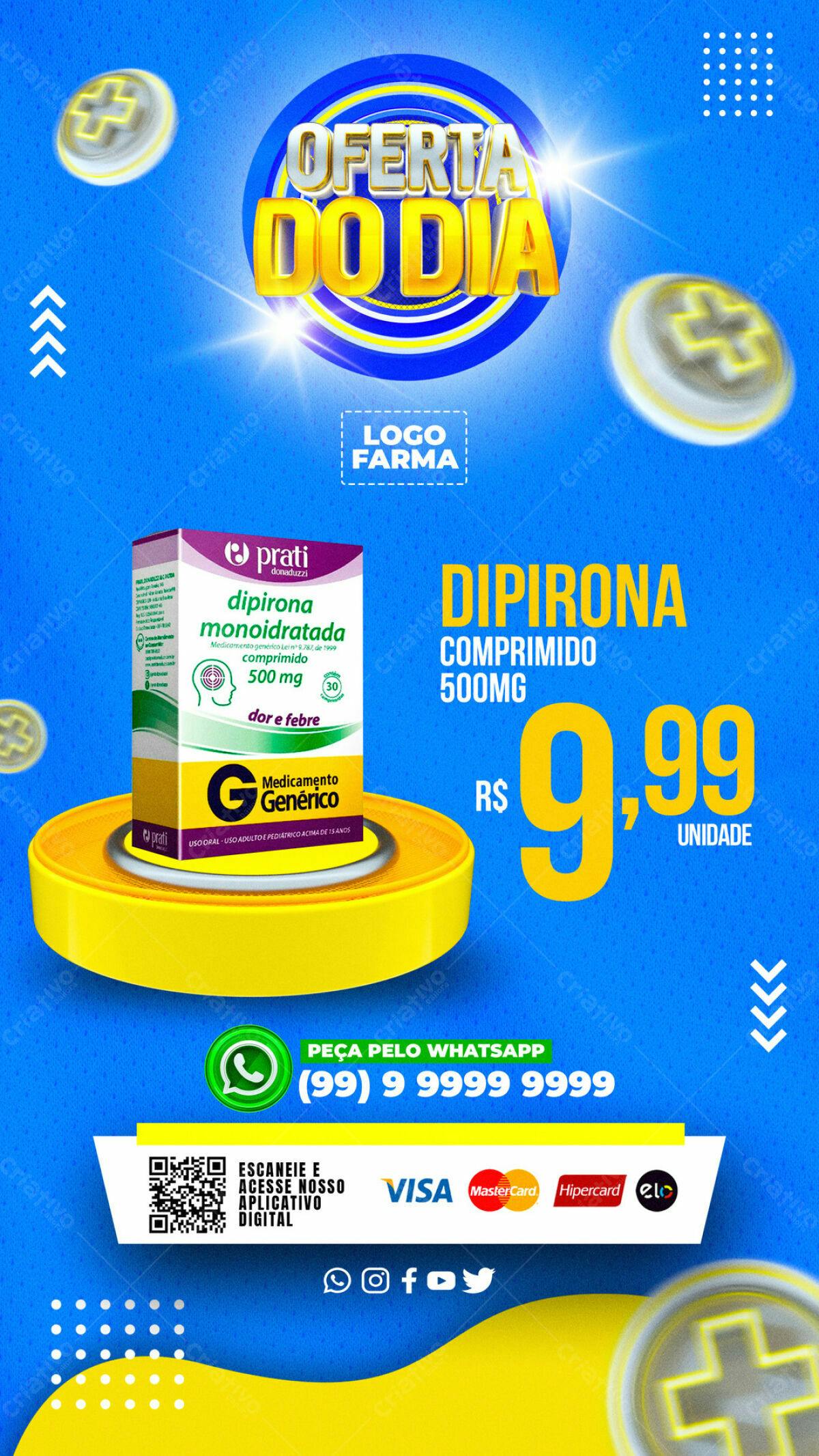 Flyer Oferta do Dia Farmácia PSD Editável