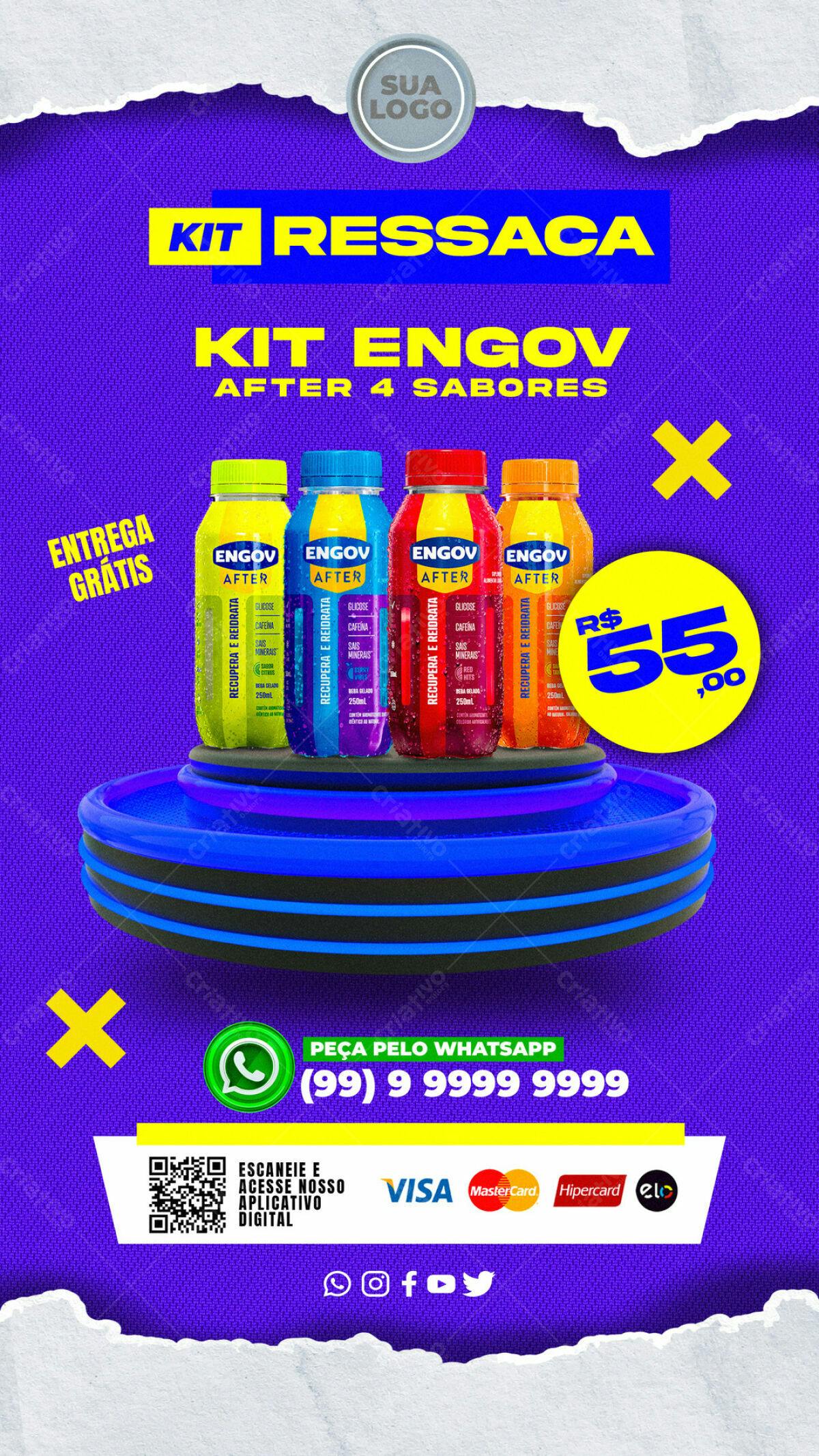 Flyer Kit Engov After 4 Sabores PSD Editável