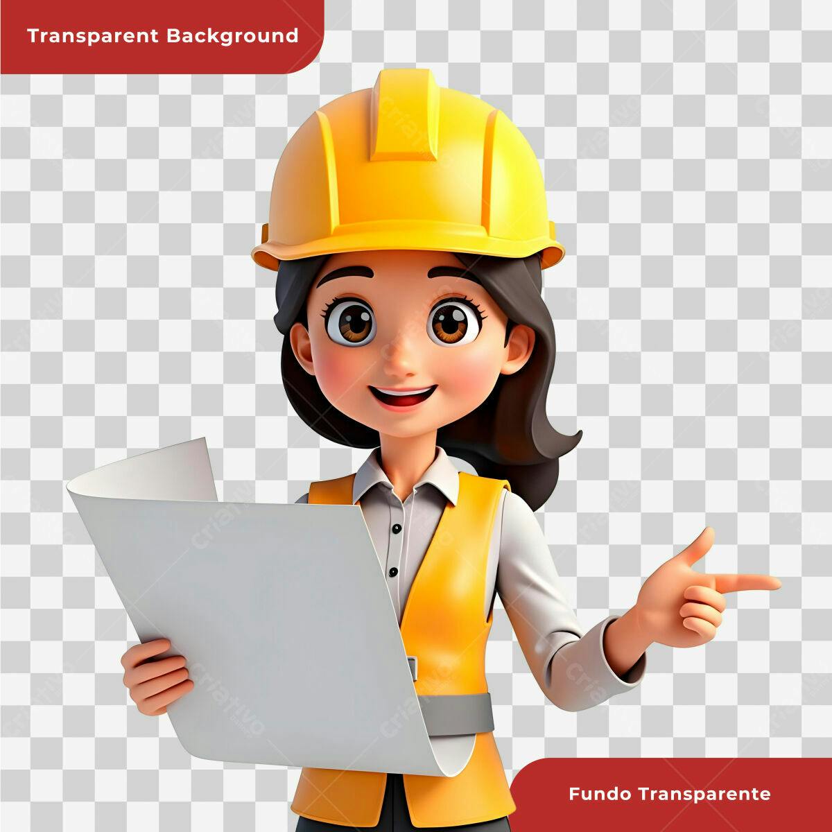 Ilustração Engenheira PSD Editável