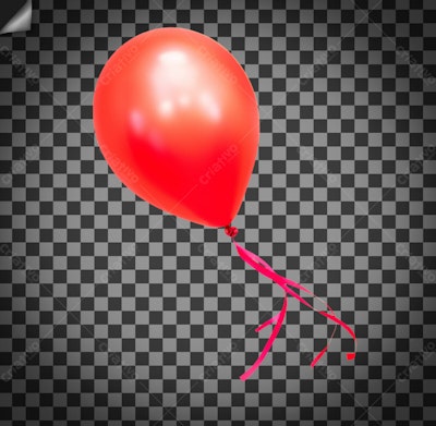 Balão Vermelho para Festa de Aniversário PSD Editável
