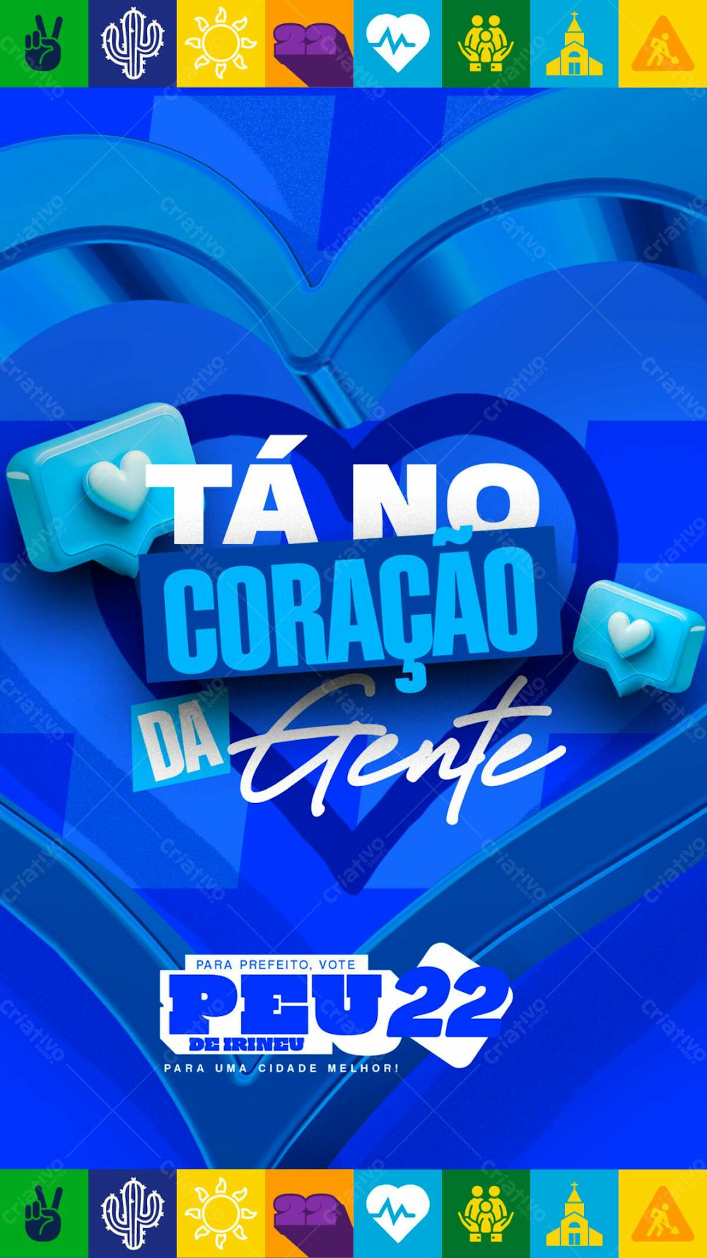 01 Flyer Politico Tá No Coração Prefeito Vereador Deputado Stories Psd Editável