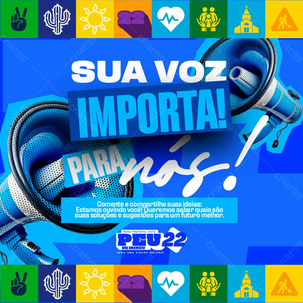 02 Flyer Politico Sua Voz Importa Prefeito Vereador Deputado Feed Psd Editável