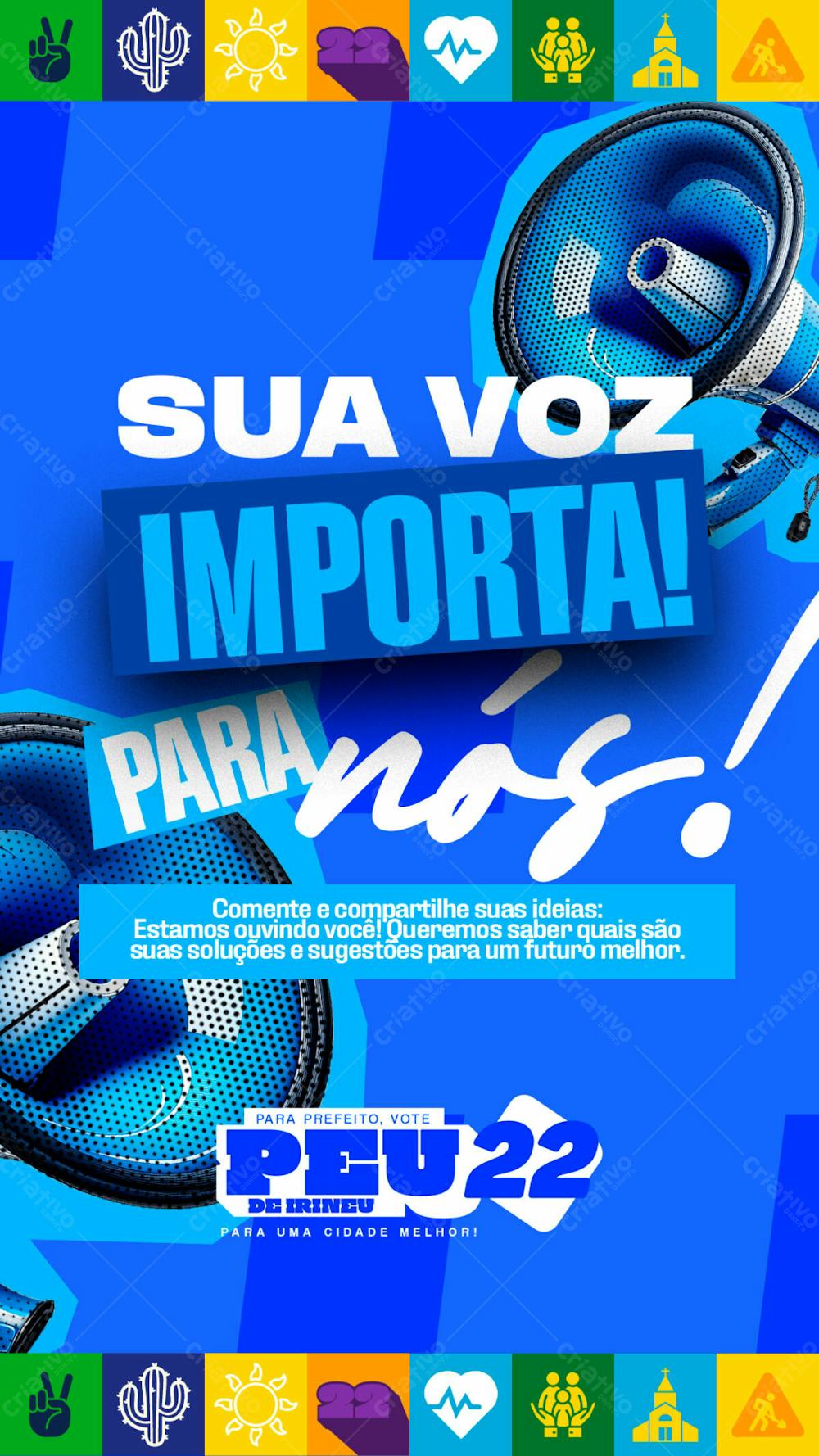 02 Flyer Politico Sua Voz Importa Prefeito Vereador Deputado Stories Psd Editável