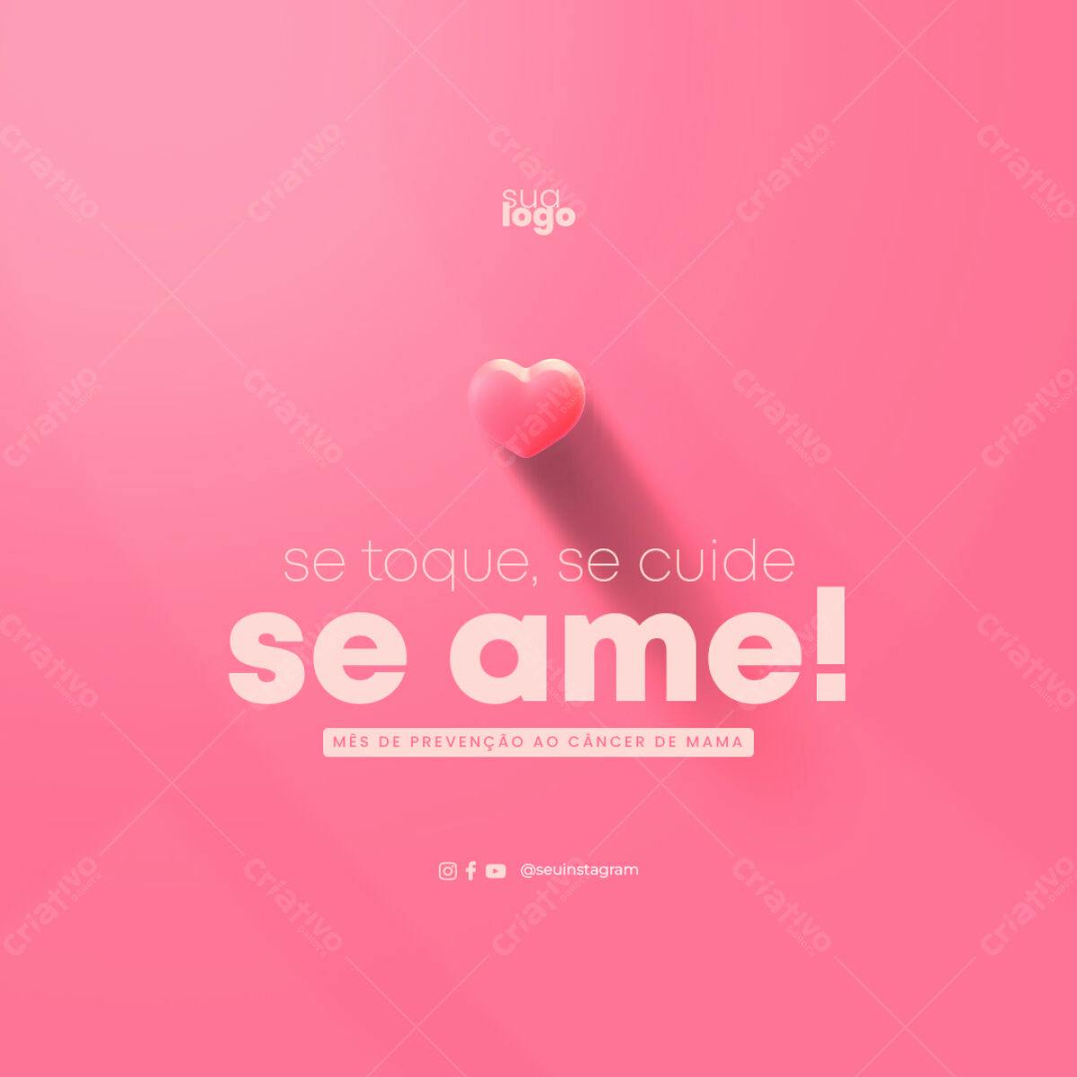 Post para Outubro Rosa PSD Editável