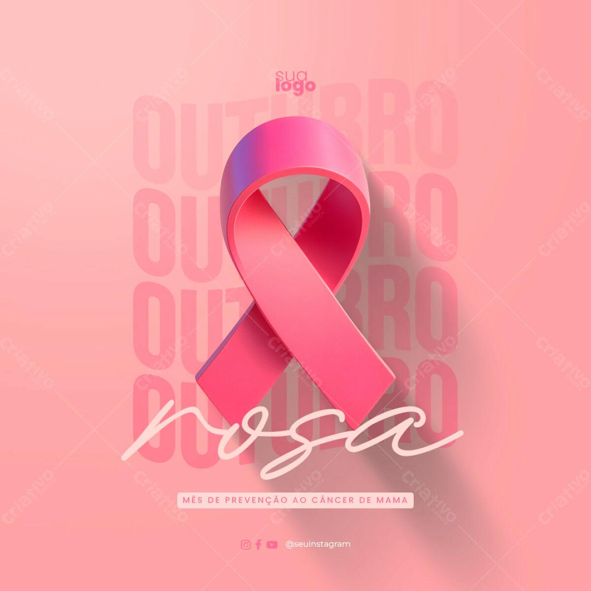 Post para Outubro Rosa PSD Editável