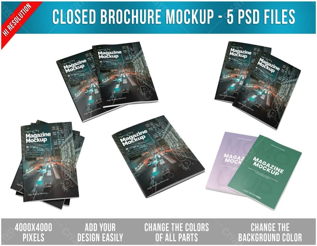 Mockup Revista: Design Moderno com Fotos Noturnas