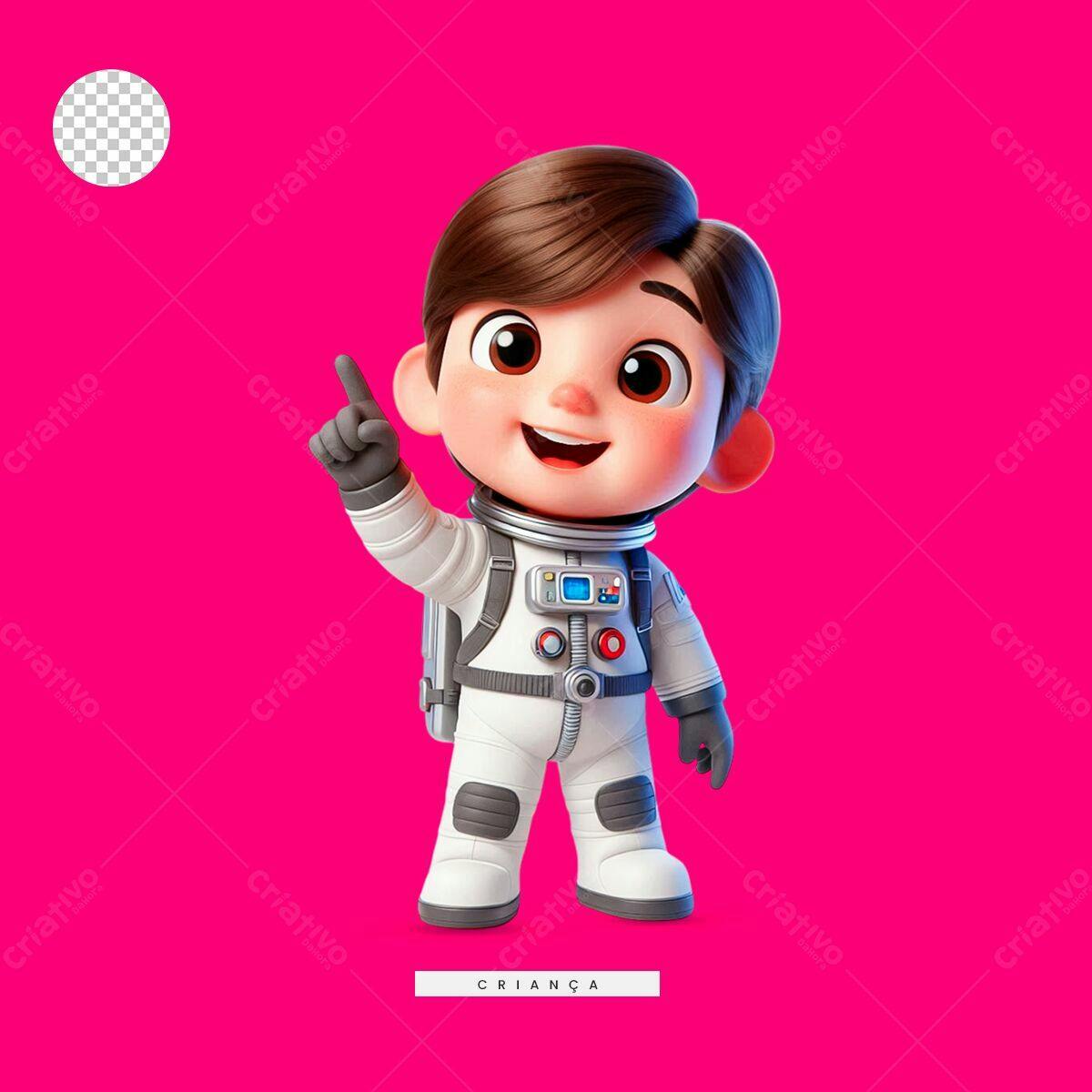 Personagem Astronauta Infantil PSD Editável