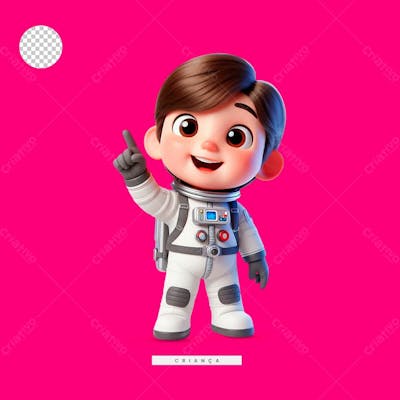 Criança Astronauta Png Psd Editável Dia Das Crianças