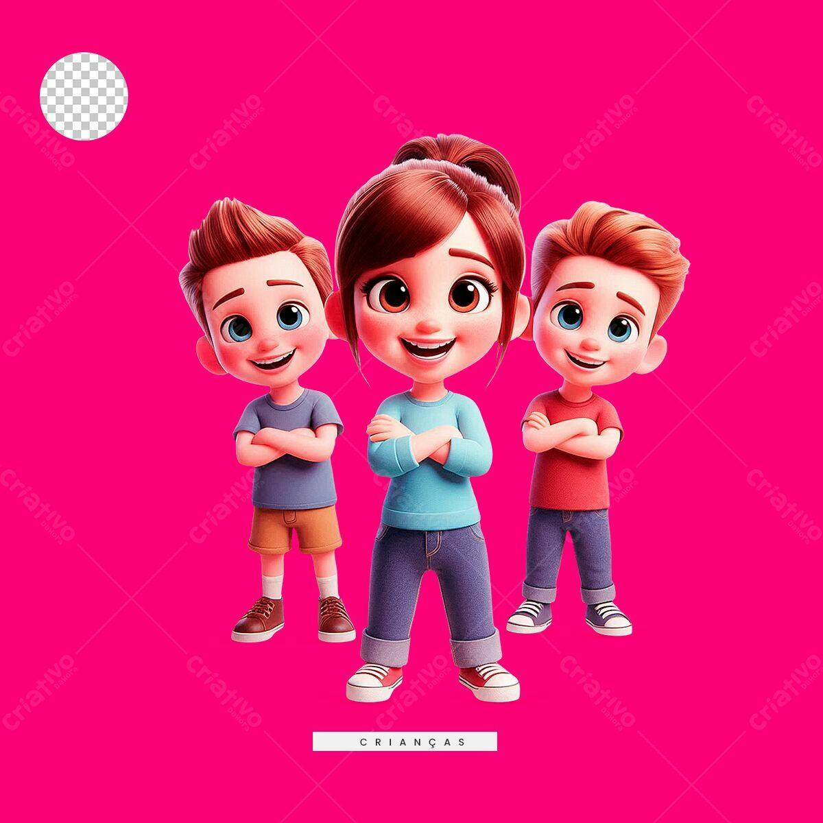 PSD para Festa Infantil com Personagens Cartoon PSD Editável