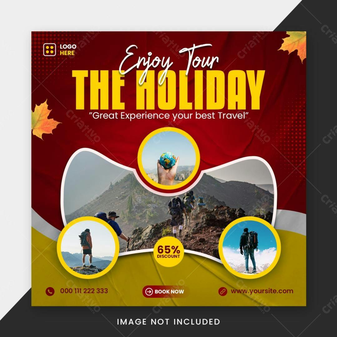 Flyer para Promoção de Viagens PSD Editável