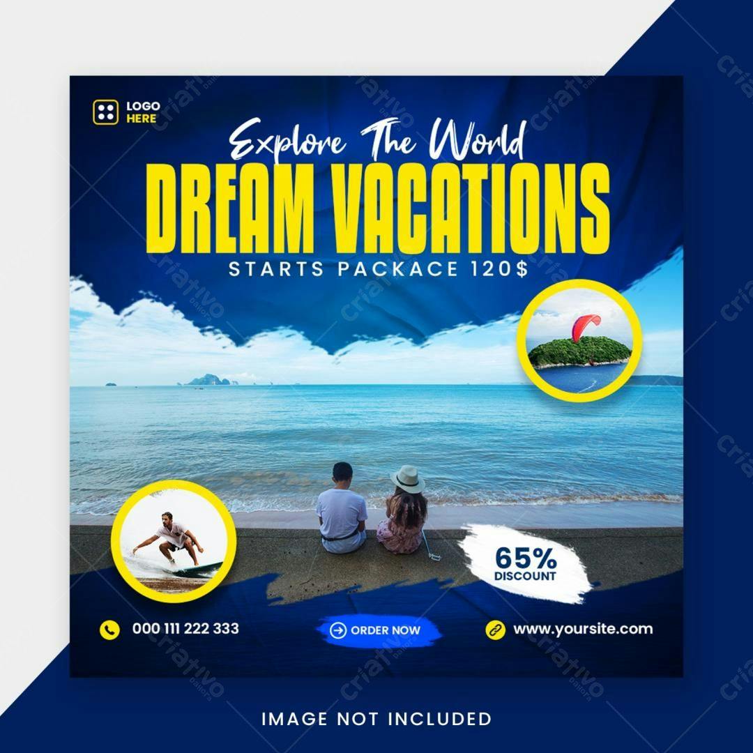Flyer para Viagens de Sonho PSD Editável