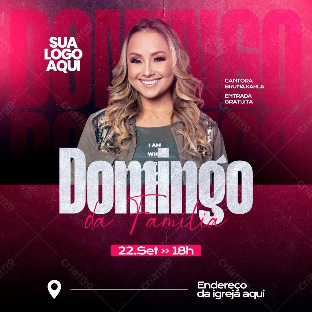 Flyer para Evento Gospel com Bruna Karla PSD Editável