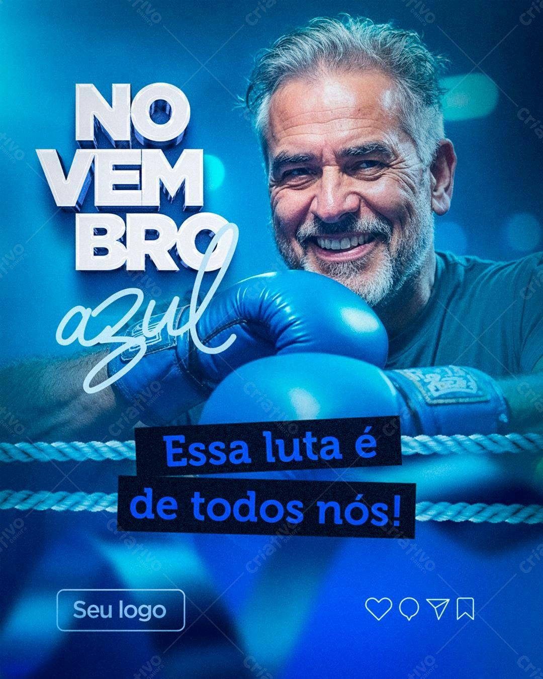 Flyer Novembro Azul PSD Editável